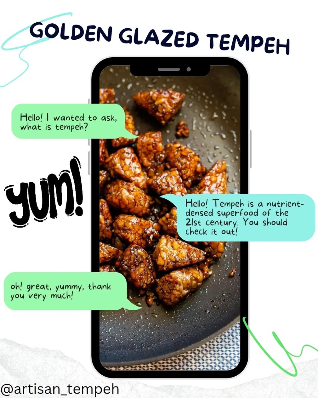 Golden Glazed Tempeh: A Sweet, Savory, and Irresistible Vegan&nbsp;Delight