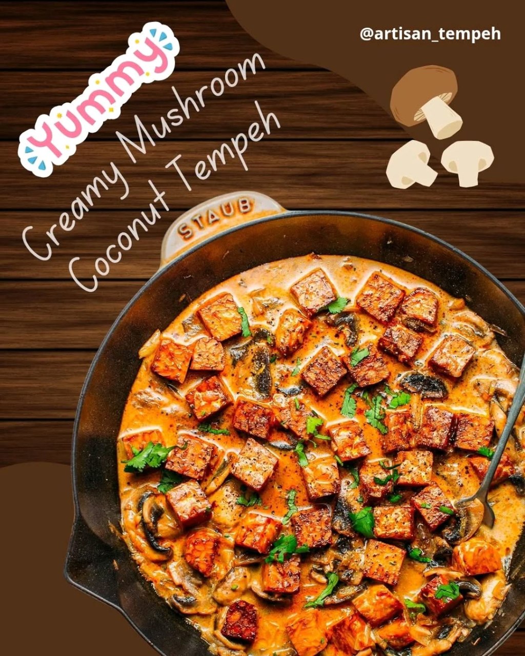 Creamy Mushroom Coconut Tempeh: A Rich and Satisfying Plant-Based&nbsp;Dish
